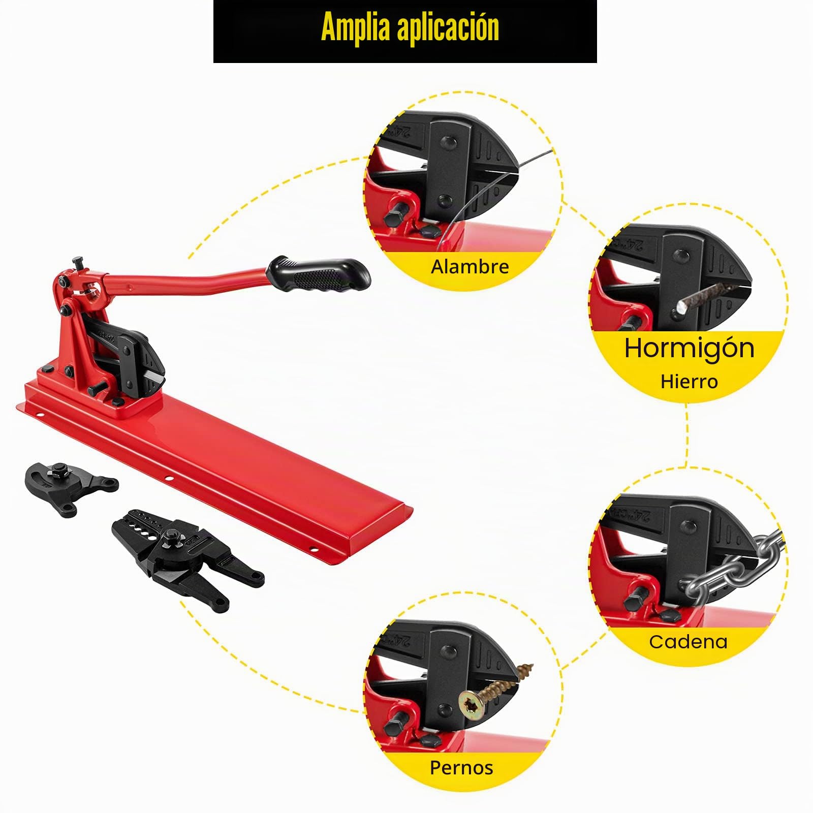 VEVOR Alicates de Engarzado de Banco Con Cabezal de Engarzado Cortador de Cables Manual de Acero de Aleación para Manguera de 1,58-5 mm para Construcción de Cables, Taller de Mantenimiento