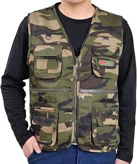 KJDWJKJRF Fishing Vest Men's Photography Outdoor Sweat Vest Multifunctional Vest Summer Fishing Vest Photography Leisure Vest for Hunting Fishing Camping Lightweight Safari Vest