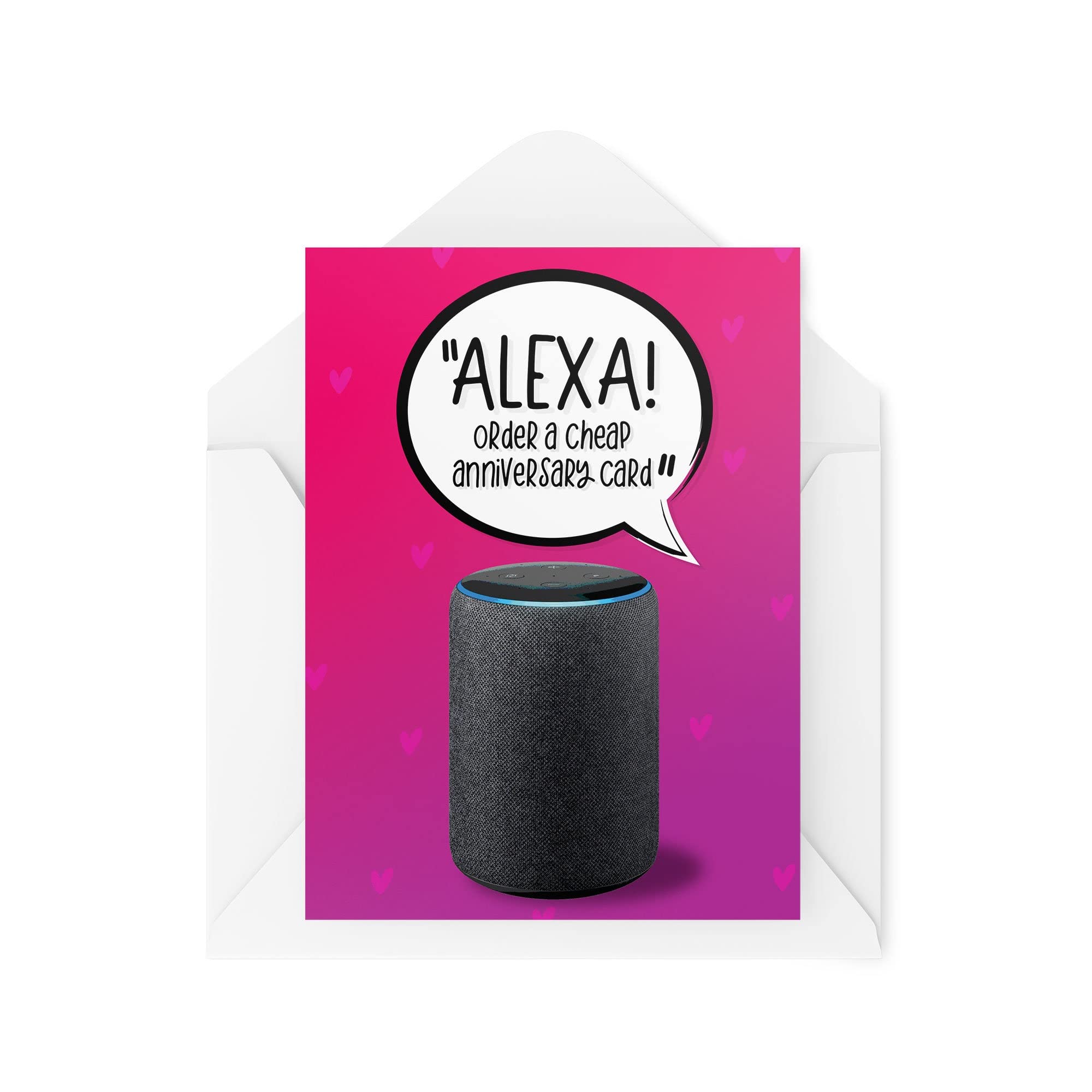 Tongue in Peach Novelty Greeting Cards | Alexa Order A Cheap Anniversary Card | Partner Wife Husband Smart Home | CBH1189, TIP_CARDS_CBH1189, White, A5