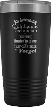 Retirement Gifts for Ophthalmic Technician Tumbler - Men Women Dad Mom Coworker Boss - Best Appreciation, Farewell, Thank You, Leaving Job, Going Away - Stainless Steel - 20oz - Black