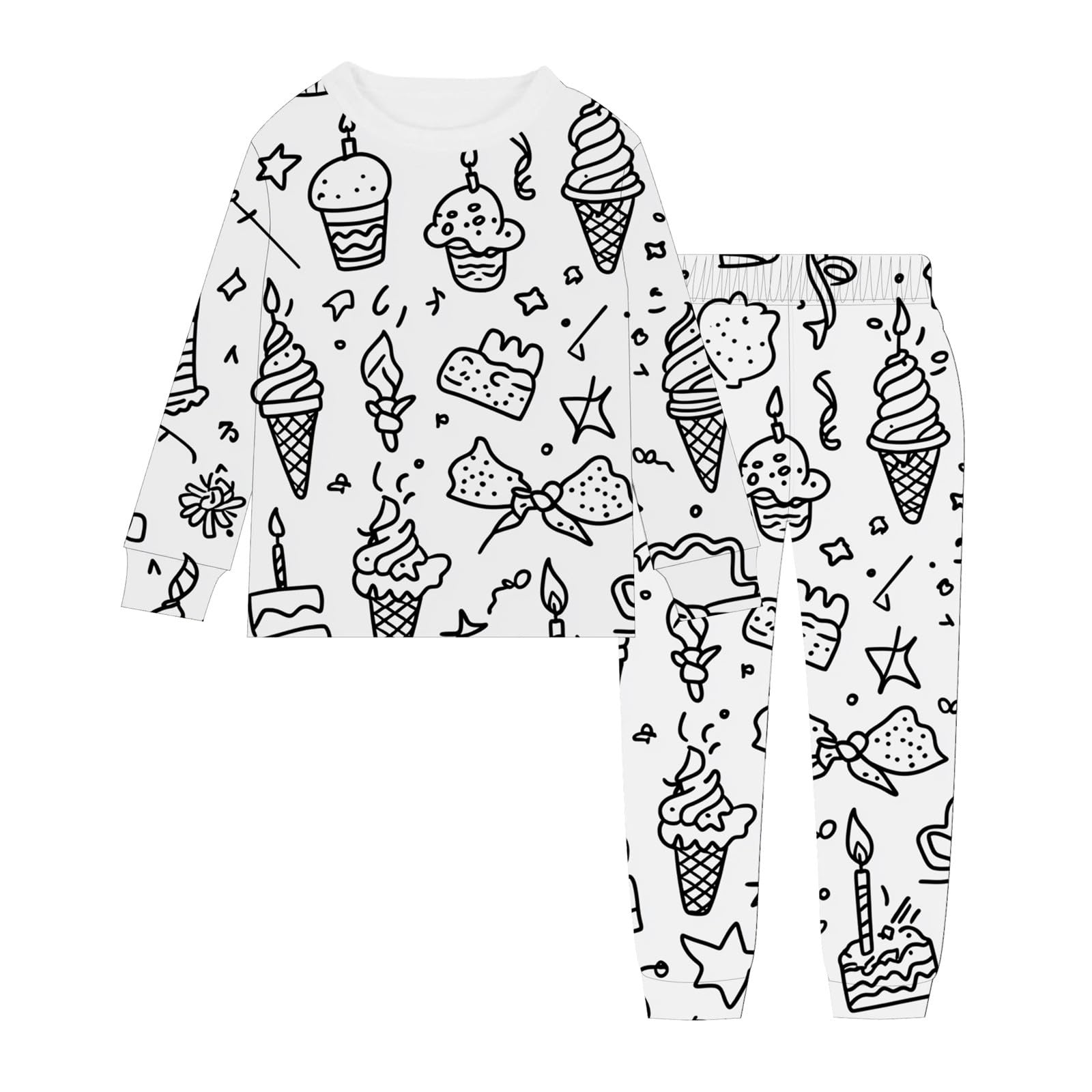 Cokbyavla Girl DIY Hand Painted Pajamas,Unisex Kids Boys And Girl Button-Down Pajamas Set Baby Cardigans 6-12 Months Toddler Pjs 3t 2t Pjs For Toddler Girls Bamboo Boys P(123White,4-5 Years)