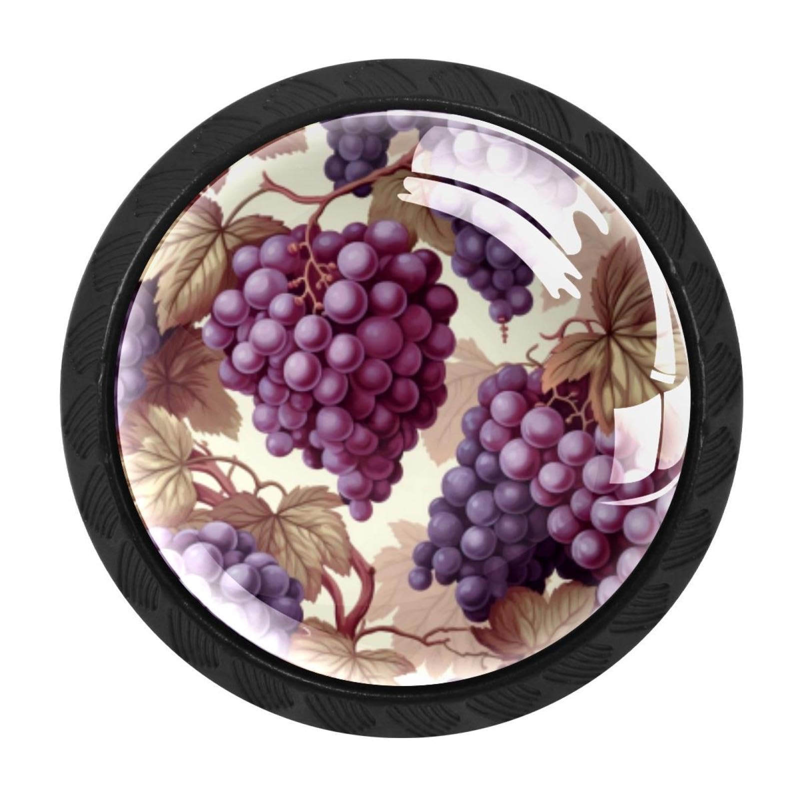 CHENZZZZ 4 Pack Black Thanksgiving Grape Kitchen Handles, Cabinet Pulls Hardware for Cupboard Drawer Knobs Dresser Pulls