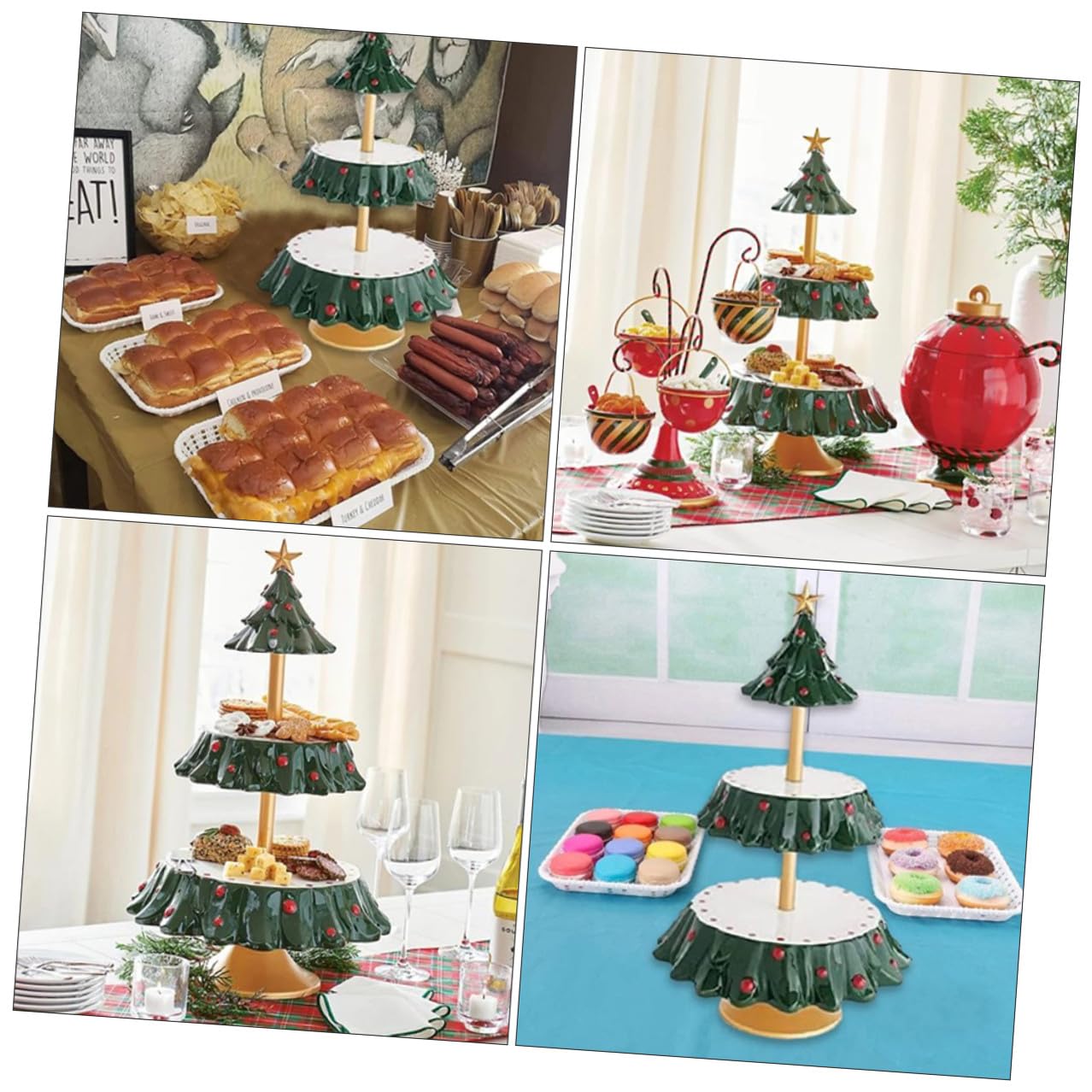 SHINEOFI Vassoio Natalizio in Resina Lucida per Snack e Frutta Secca Piatto Portaoggetti Decorativo da Tavolo per Feste di Natale Ornamento da Scrivania a Tema Festivo