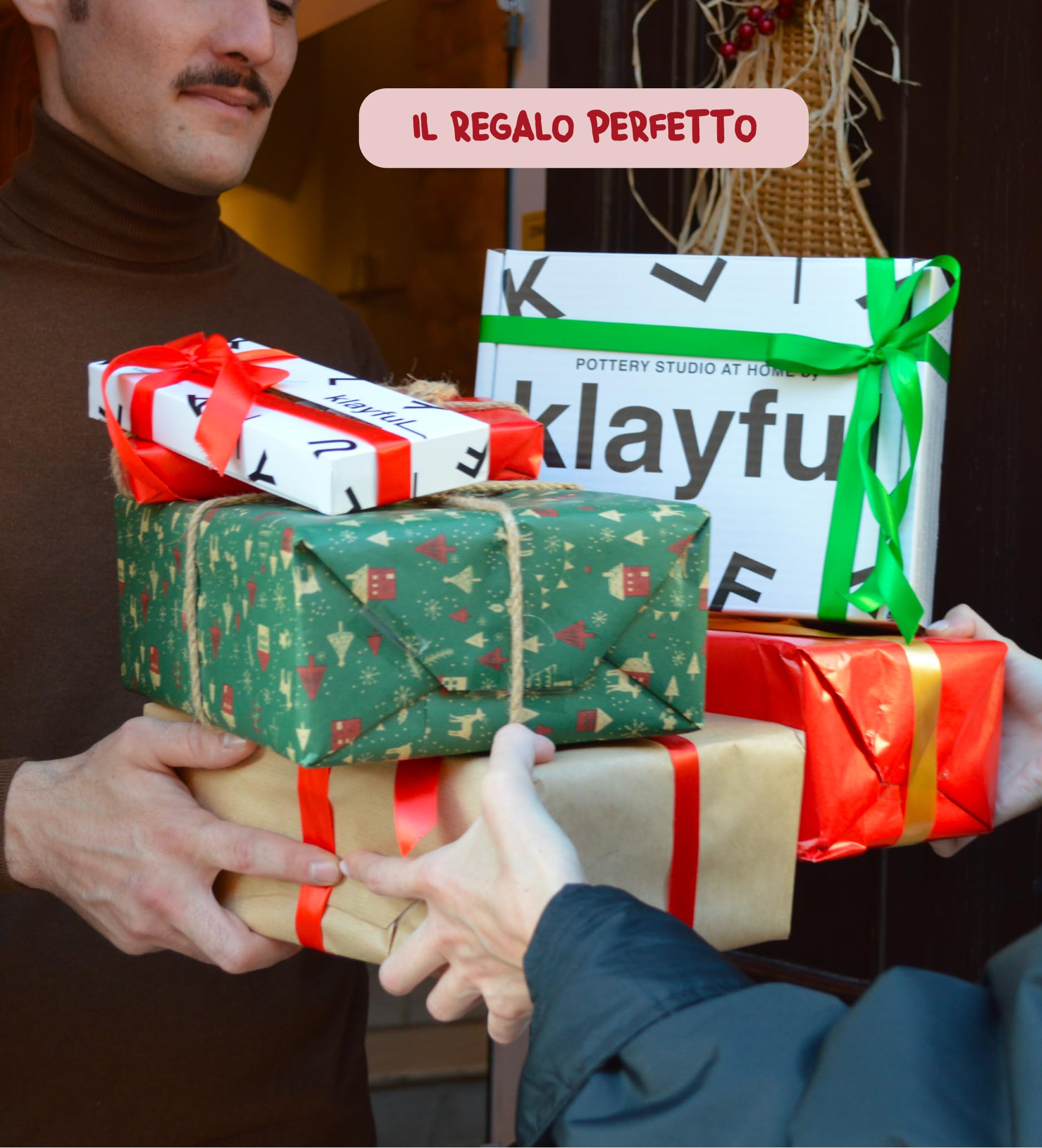 Klayful- Kit Argille Senza Cottura per Principianti – Kit Ceramica Fai da Te | Strumenti, Colori Pastello, Pennelli, Smalto, Guida (1,5 kg Argilla Bianca + 1,5 kg Argilla Terracotta – Colori Classici)