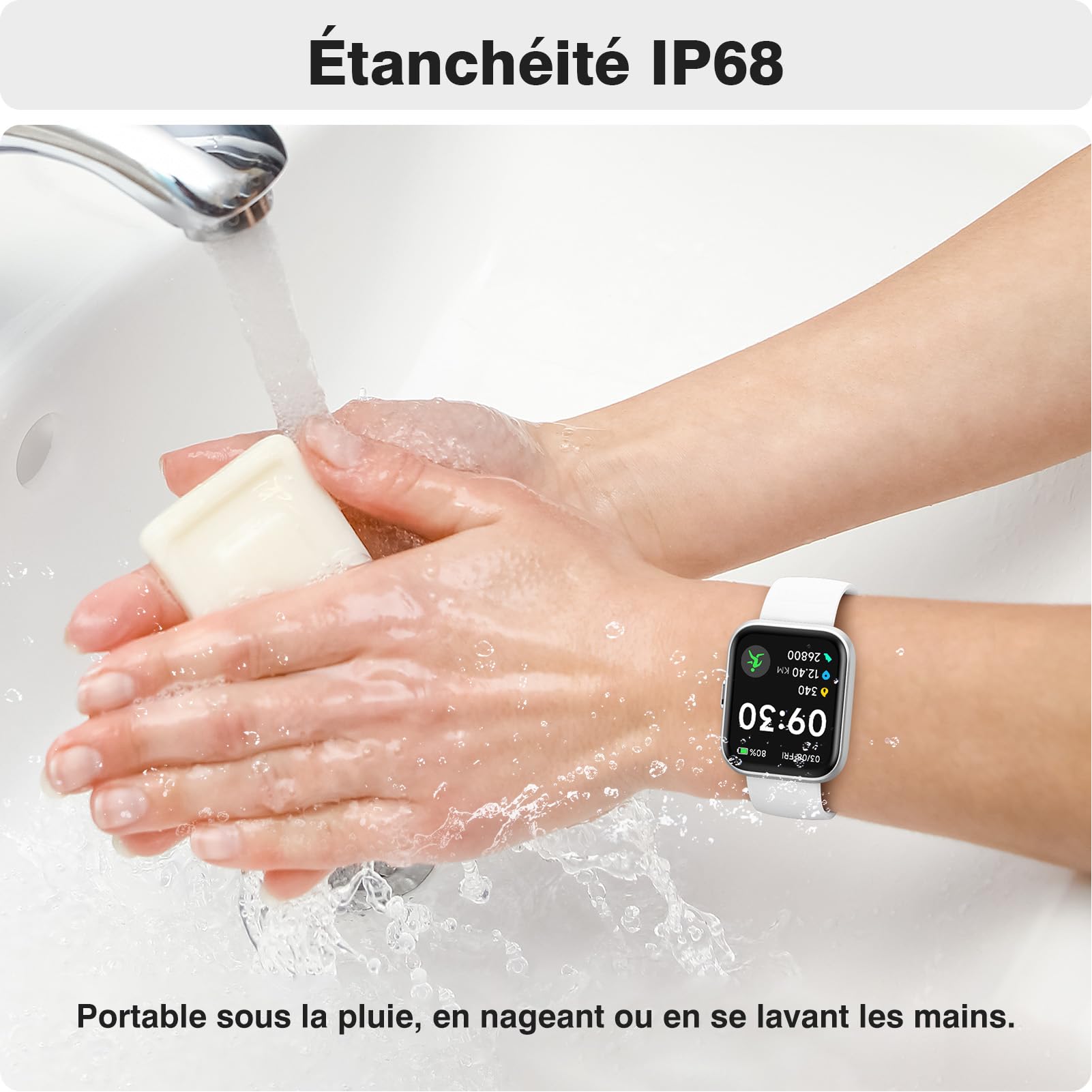 Fitpolo Reloj Inteligente Mujer con Llamadas y Alexa Asistente, 1.8" Smartwatch con IP68 Impermeable, Monitor de Pulsómetro/Sueño/SpO2, 110+ Modos Deportes Pulsera Actividad Mujer para Android/iOS