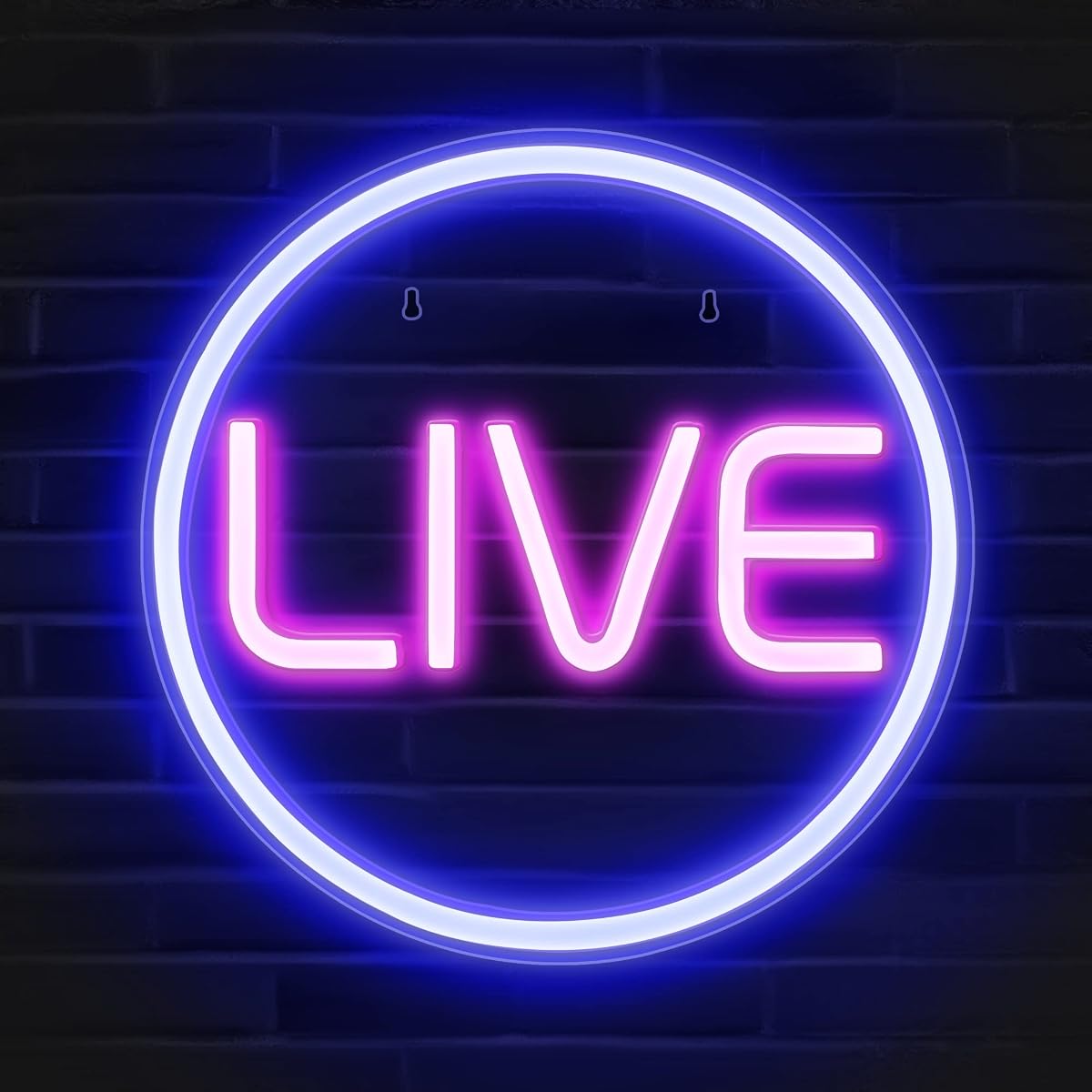 Lumoonosity Live Neon Sign - Luz LED azul y rosa en el aire para streamers/influencers/jugadores - Transmisión/grabación de señales de neón en vivo para estudio, sala de juegos, dormitorio