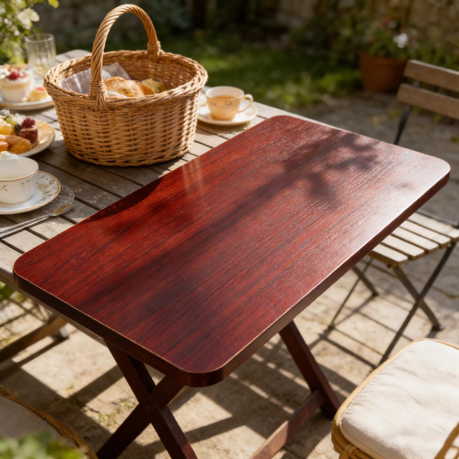 Tablero de Mesa Auxiliar Rectangular de Madera, 50x30cm, Marrón Claro, para Mesa de Centro, Comedor, Hotel o Espacio de Trabajo, para Cocina y Salón