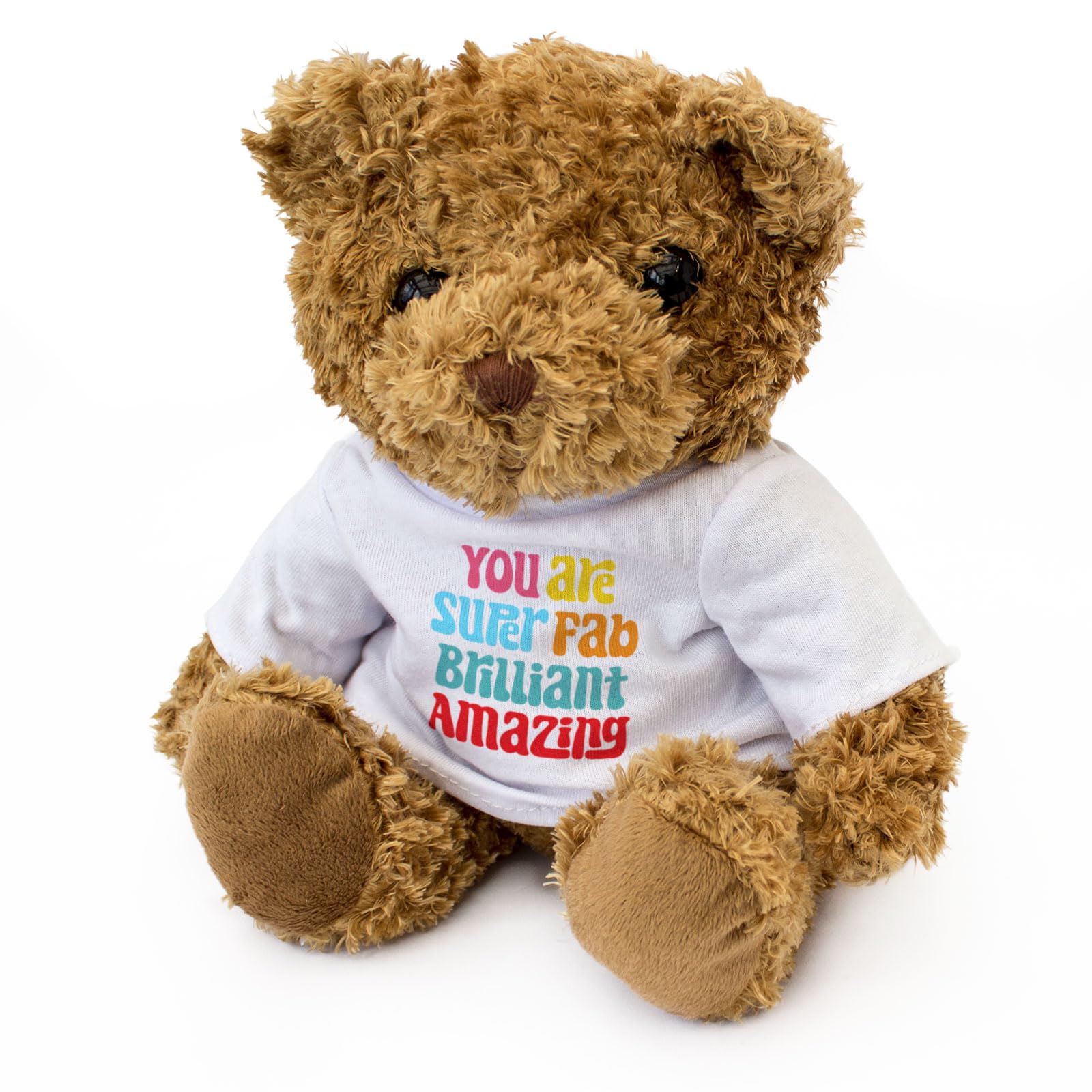 Big Red Egg YOU ARE SUPER FAB BRILLIANT AMAZING - Teddy Bear - Cute Soft Cuddly Adorable - Gift Present, Brown