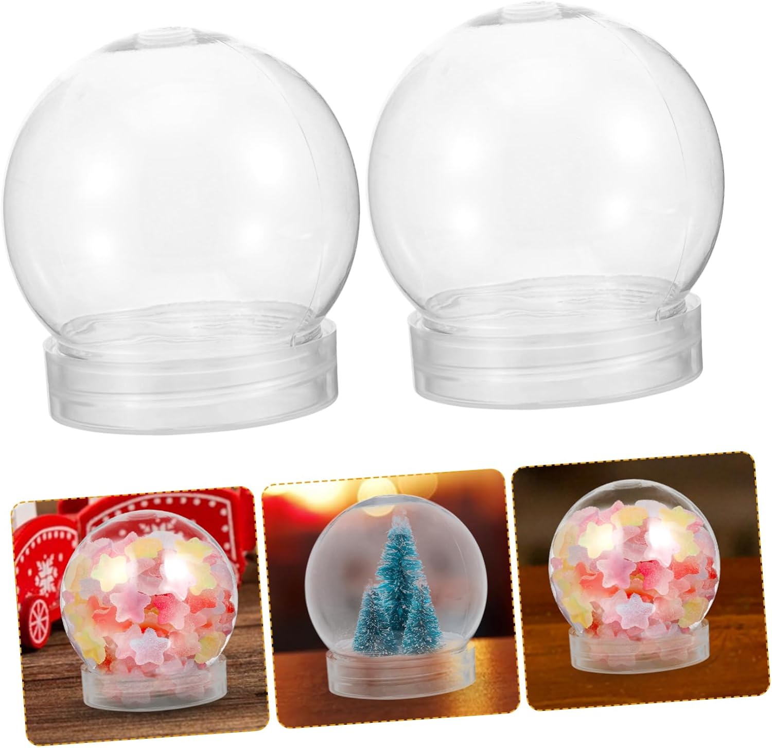 YARNOW 40pcs Mini Snow Globe Plastic Globes for Creative Crafts for Holiday Decorations and Unique