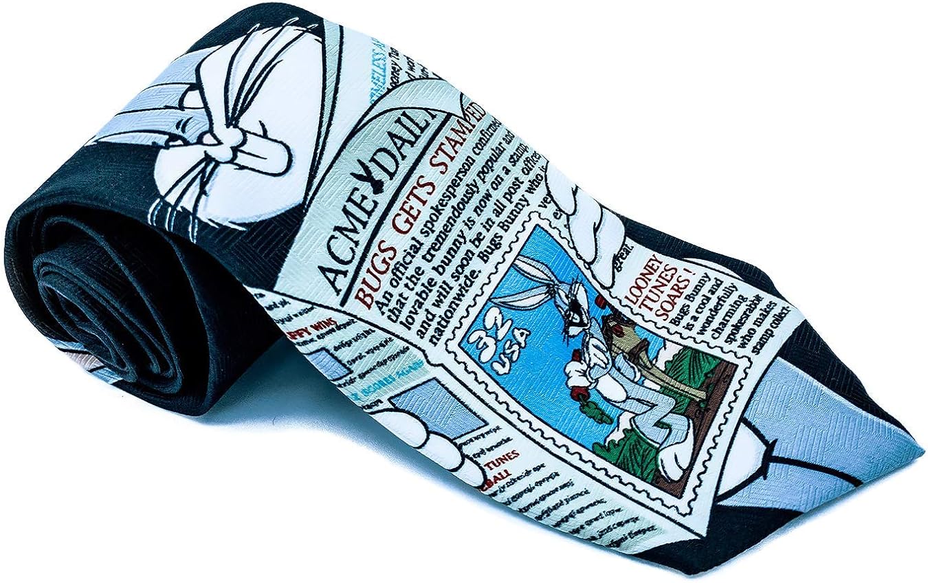 Bugs Bunny Looney Tunes Novelty Necktie Tie : Clothing, Shoes & Jewelry