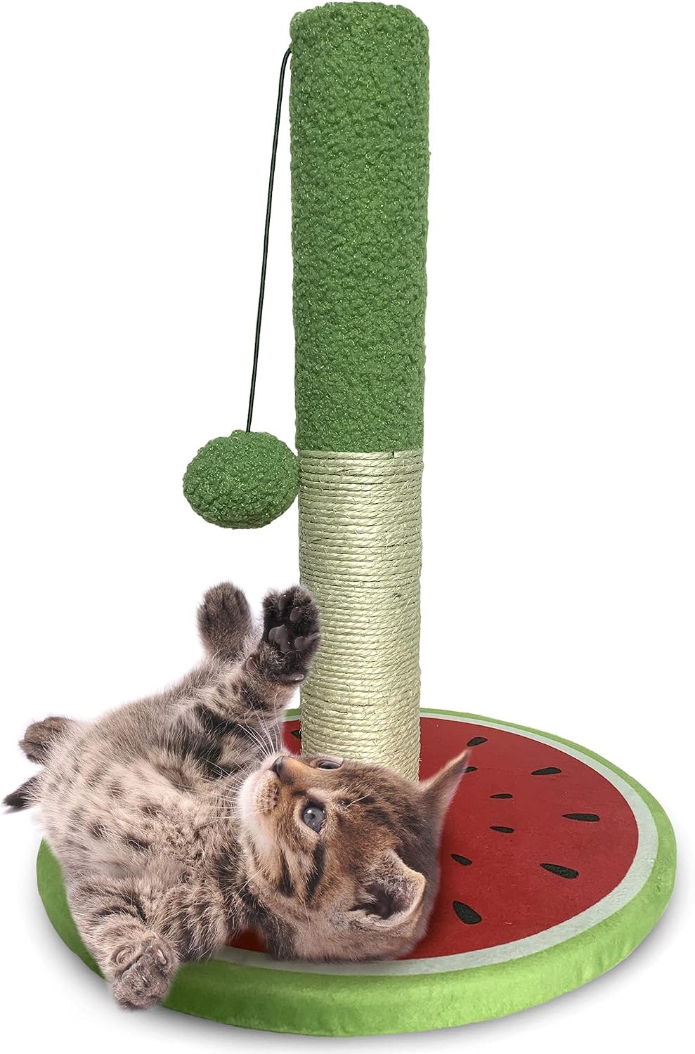 WOUFF New Watermelon Cat Scratching Post – 12.8 x 16 Inch Cat Tower for Indoors – Premium MDF and Sisal Rope Cat Scratcher – Easy to…