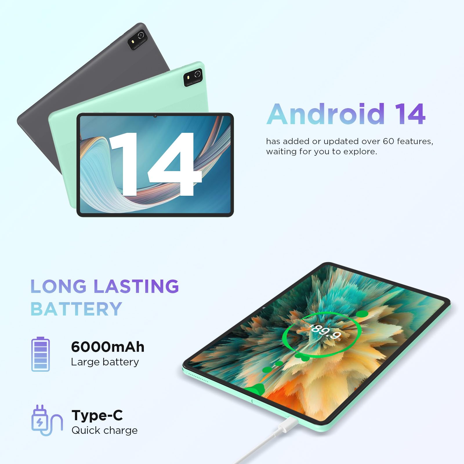 Amazon.com : CWOWDEFU 10 Inch Android 14 Tablet, 12GB+128GB