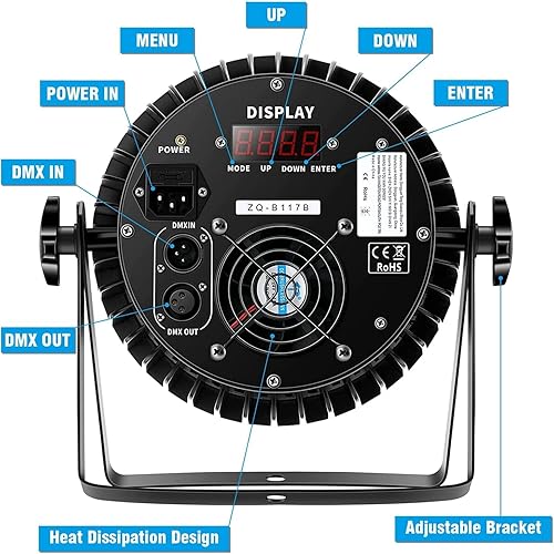 Miniatura 4 de UKing - Luces de escenario par de 180 W, luces elevadas de alta potencia RGBW 18 LED por control DMX y iluminación vertical activada por sonido para