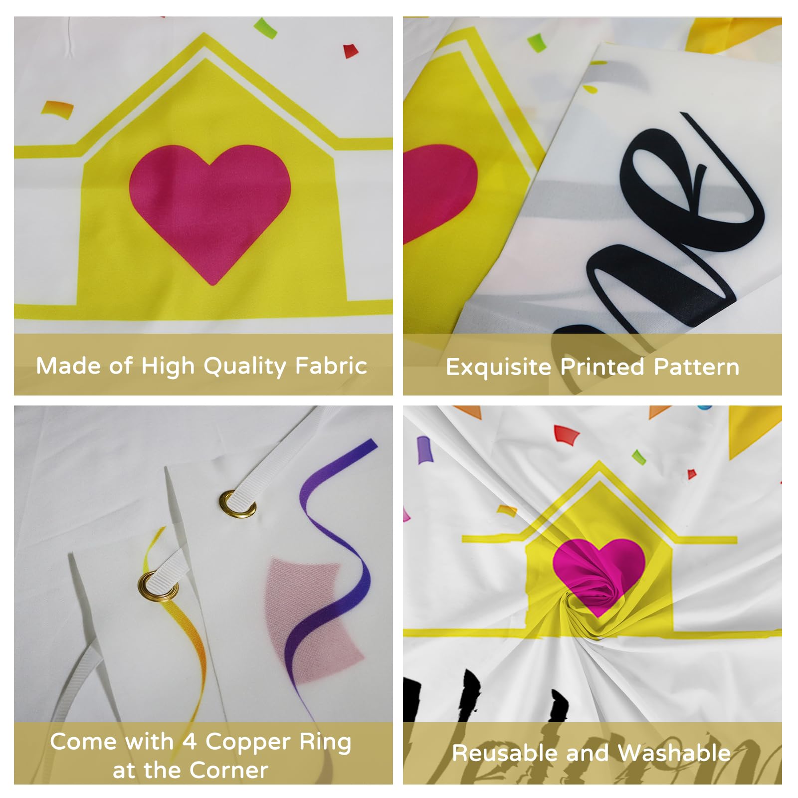Koliphy Welcome Home Decorations, White Welcome Home Banner Backdrop Decor Background for Homecoming Family Returning Party Supplies - Image 3