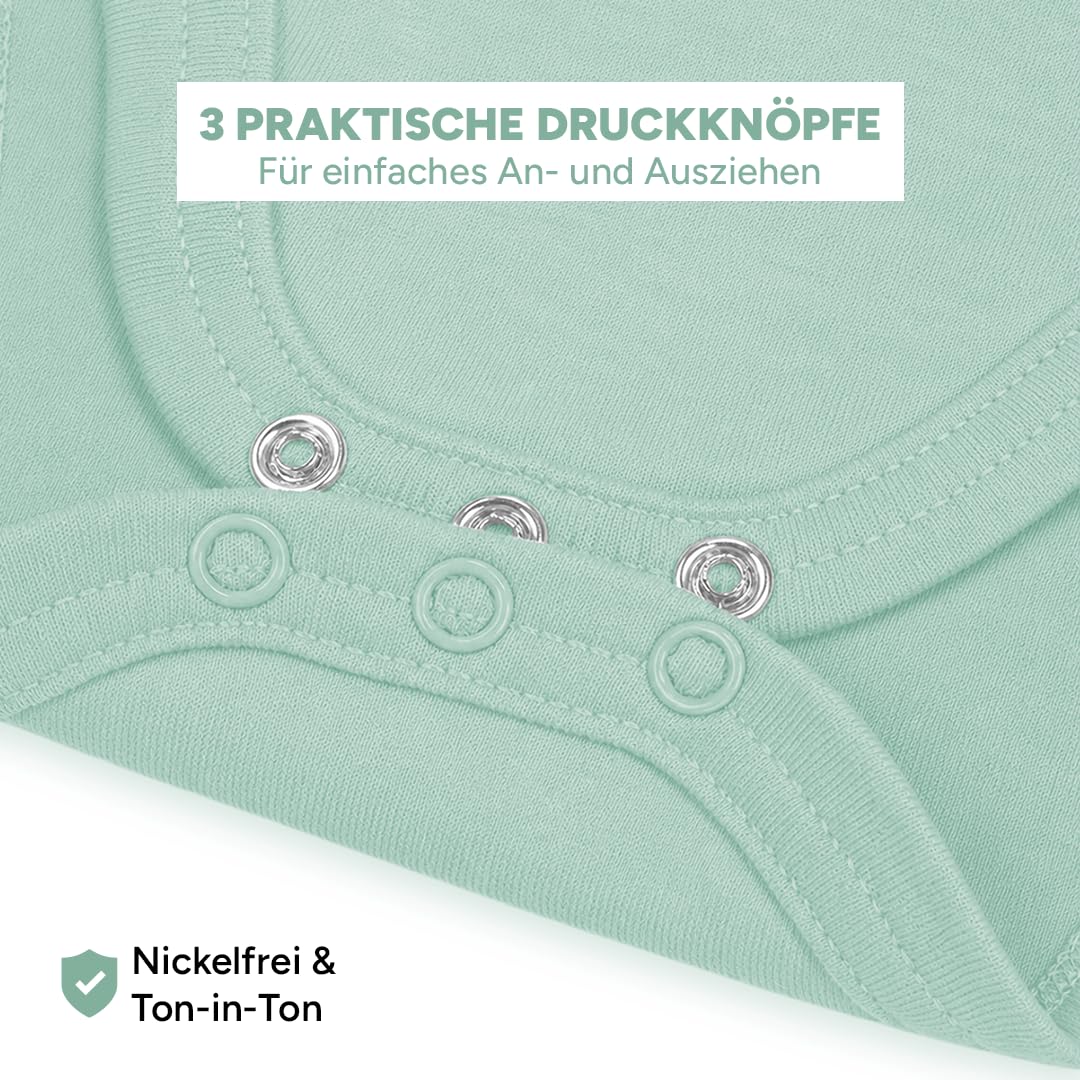 Babybody personalisiert mit Namen inkl. 8 Meilensteinkarten, Baby Geschenk zur Geburt für Mädchen & Jungen, Body Baby Neugeborene, Babyparty Geschenk, Taufe, Unisex Baumwolle