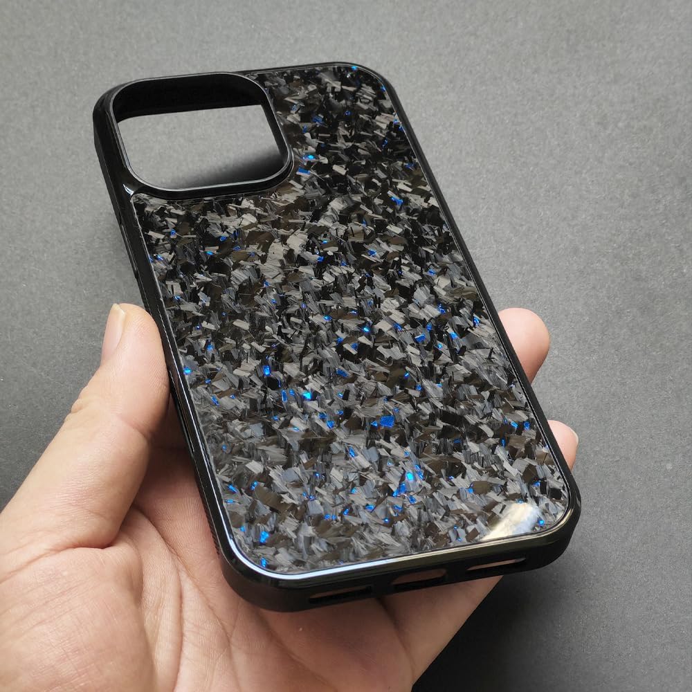 2025 New Forged Carbon Fiber Phone Case - Support Wireless Charging，Anti-Slip Sides & Magnetic All-Inclusive Protective Anti-Fall Case for iPhone 16/15/14/13/12/11 Pro Max (Black, 14)