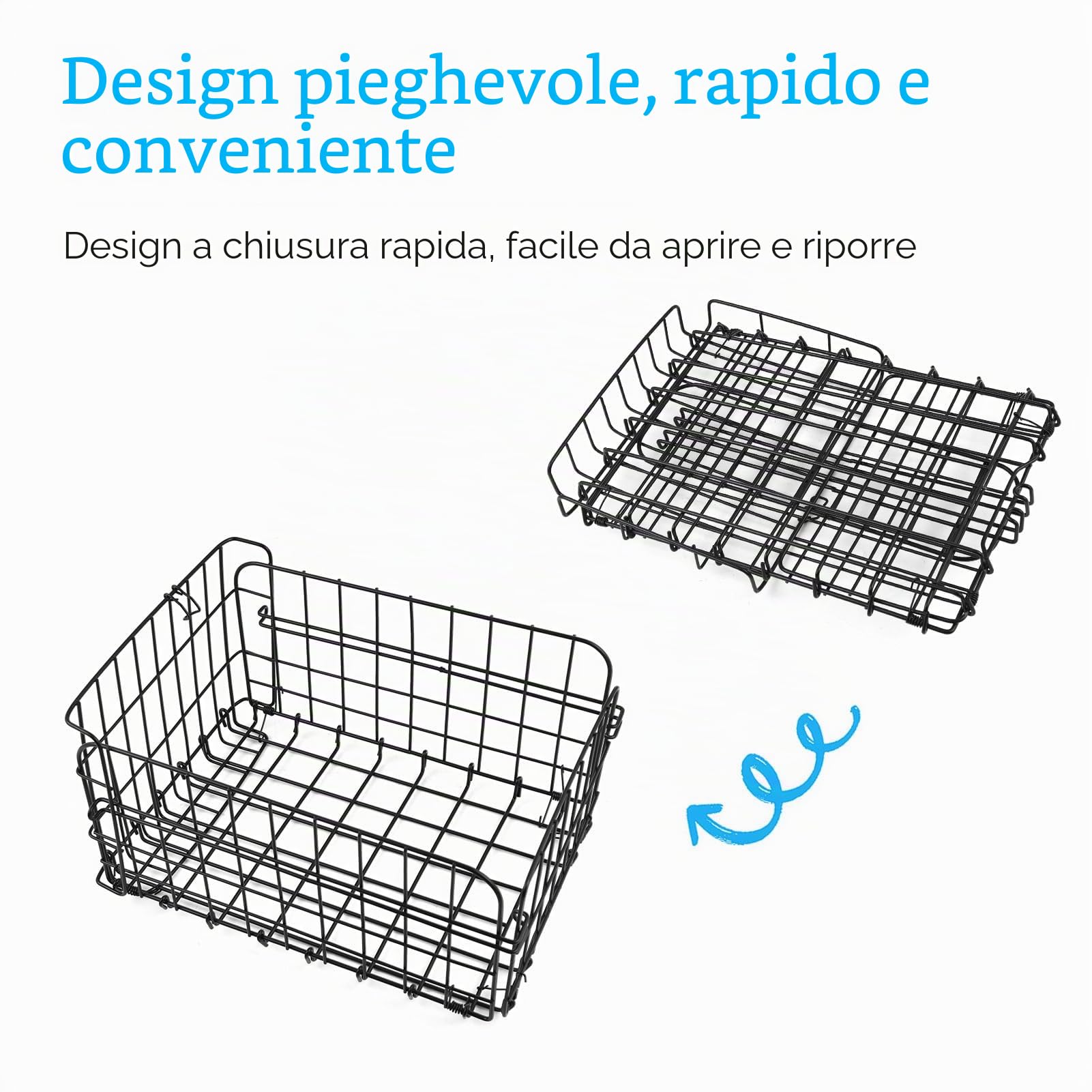 Folding Rear Bike Basket 60L with Removable Liner Bag Rain Cover Net Bag for Carrying Dogs Pets Fruit Grocery