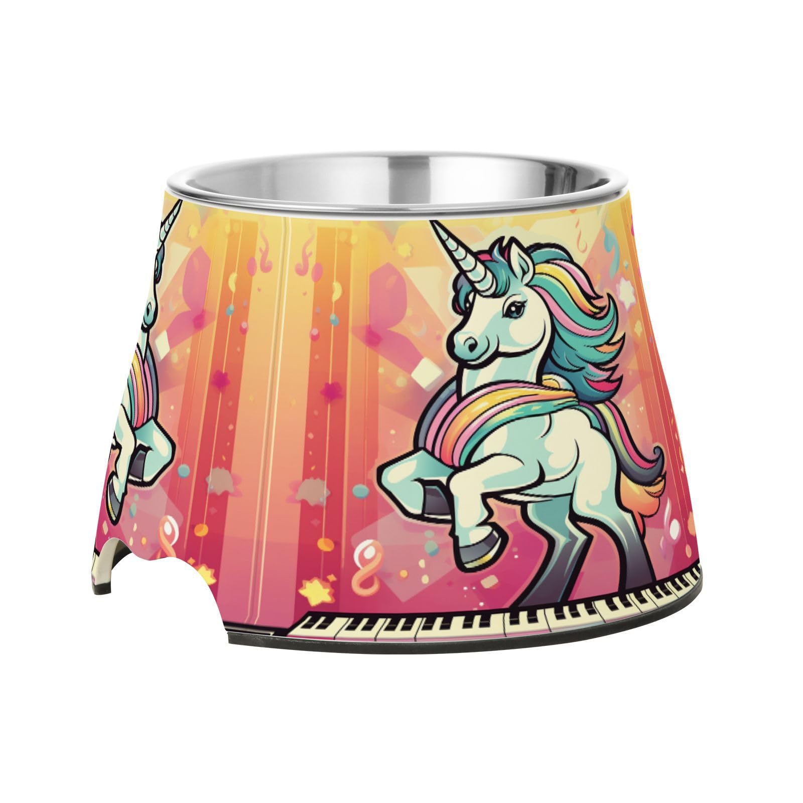 Mignon Licorne Rose Gamelles AntidéRapantes pour Chiens,Empilables en Acier Inoxydable pour Chiots