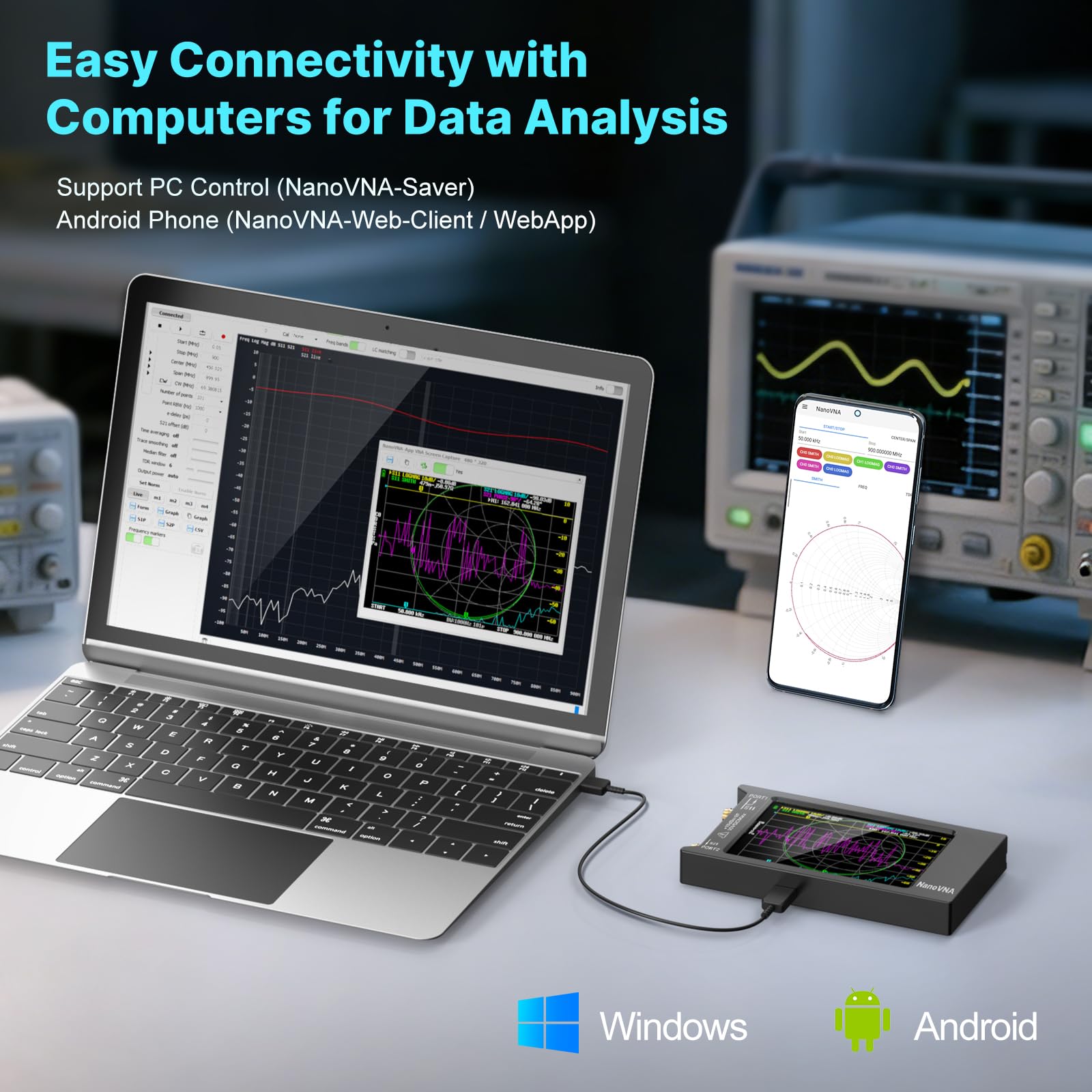 AURSINC Upgraded NanoVNA-H4 Vector Network Analyzer V4.4, 9KHz-1.5