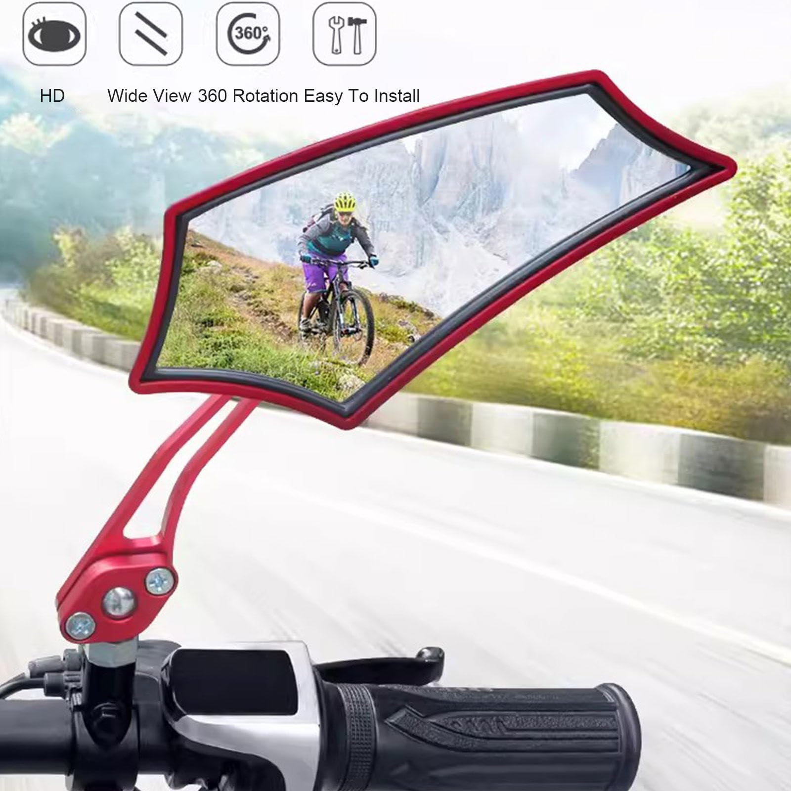 Un Par de Espejos Para Bicicleta. Soporte Para Manillar de Espejo Retrovisor Lateral con Rotación de 360 ​​grados Espejo Retrovisor Para Scooter, Ciclomotor, Bicicleta,Purple