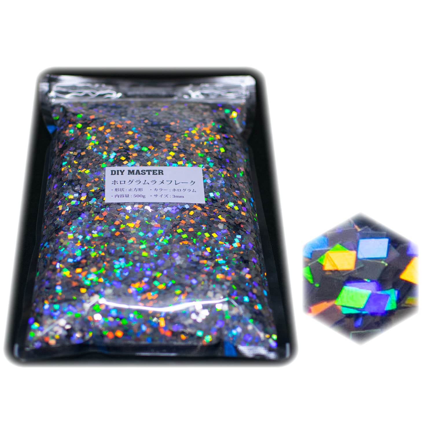 DIY MASTER ホログラム ラメ フレーク スクウェア 3mm 500g Amazon | DIY MASTER ホログラム ラメ フレーク スクウェア 3mm 500g