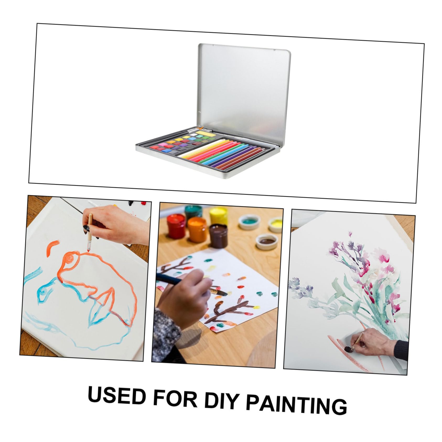 Aquarellfarben Satz für Künstler und Handwerker, 1 Satz, Tragbar | Schulbeginn Party, Leichtes Reise Aquarellset für Selbstgemacht Malerei, Kunststoff, Aluminium, Nylon, Holz