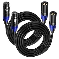 Vista 14 de Paquete de 4 cables XLR macho a hembra de 50 pies macho a hembra, cable de micrófono equilibrado profesional, cable XLR macho a hembra, cable