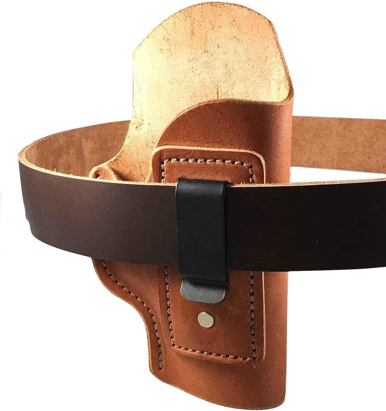 Dangerous Threads Concealed Carry Weapon Belt (CCW) - Mens Heavy Duty Dark Chocolate Brown Leather Gun Belt 1 1/2" Wide