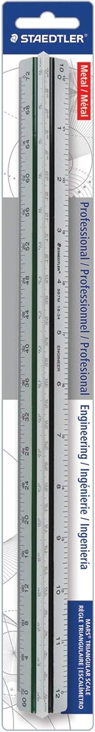 STD987M1834BK - Staedtler Prof-Quality Engineers Triangular Scale : Office Products