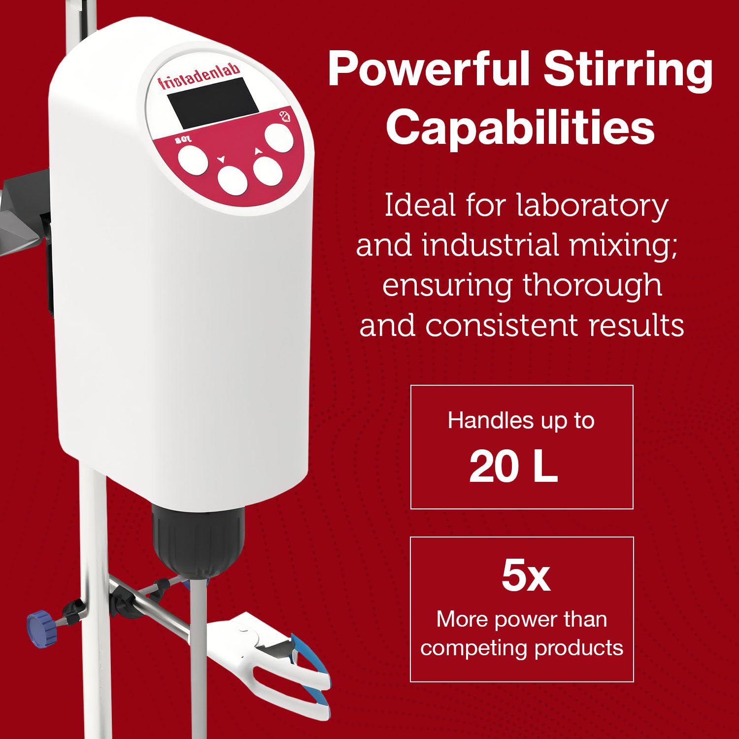 Powerful Lab Overhead Stirrer - 20L Capacity -3 Powerful Lab Overhead Stirrer - 20L Capacity -3