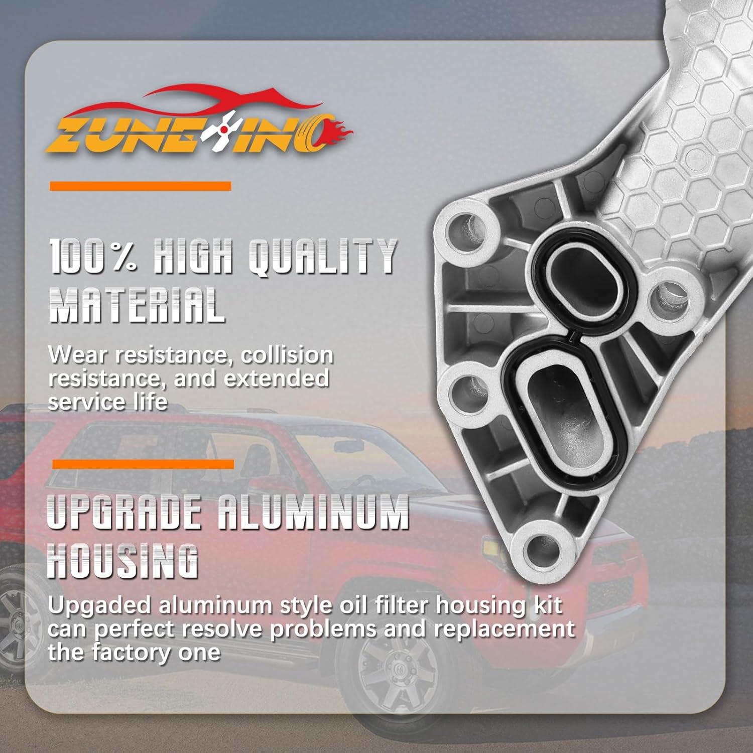 26300-3LAA0 Upgrade Aluminum Engine Oil Filter Housing Assembly Compatible with Palisade 2020-24, for Genesis G80 Kia Telluride Sorento Cadenza Sedona, Replace OE 263003LAA0