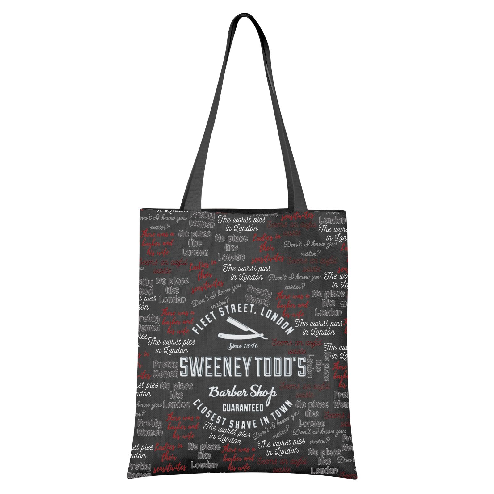 VAMSII Demon Barber Theater Tote Bag Musical Inspired Gift Sondheim Fans Gift