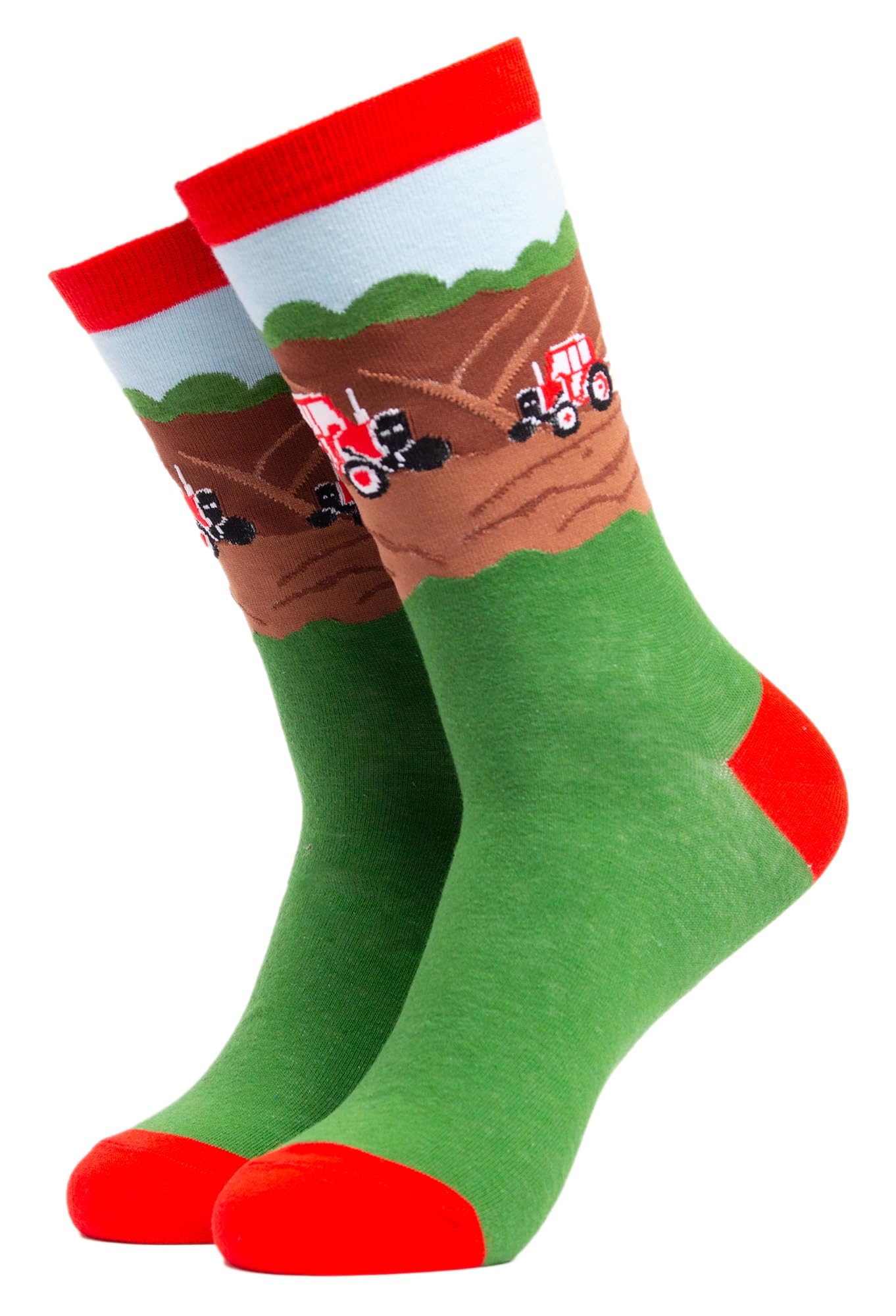 Soctopus Job Design Novelty Cotton Socks Funny farmers Socks (4-8, Farming Life (Green))
