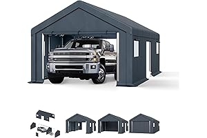 13'x24'x9.6' Outdoor Storage Shelter Shed Garage for Cars with Roll-Up Doors
