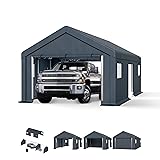 PHI VILLA 13X24ft Carport, Portable Carports Outdoor Storage Shelter Shed Garage Canopy with Roll up...