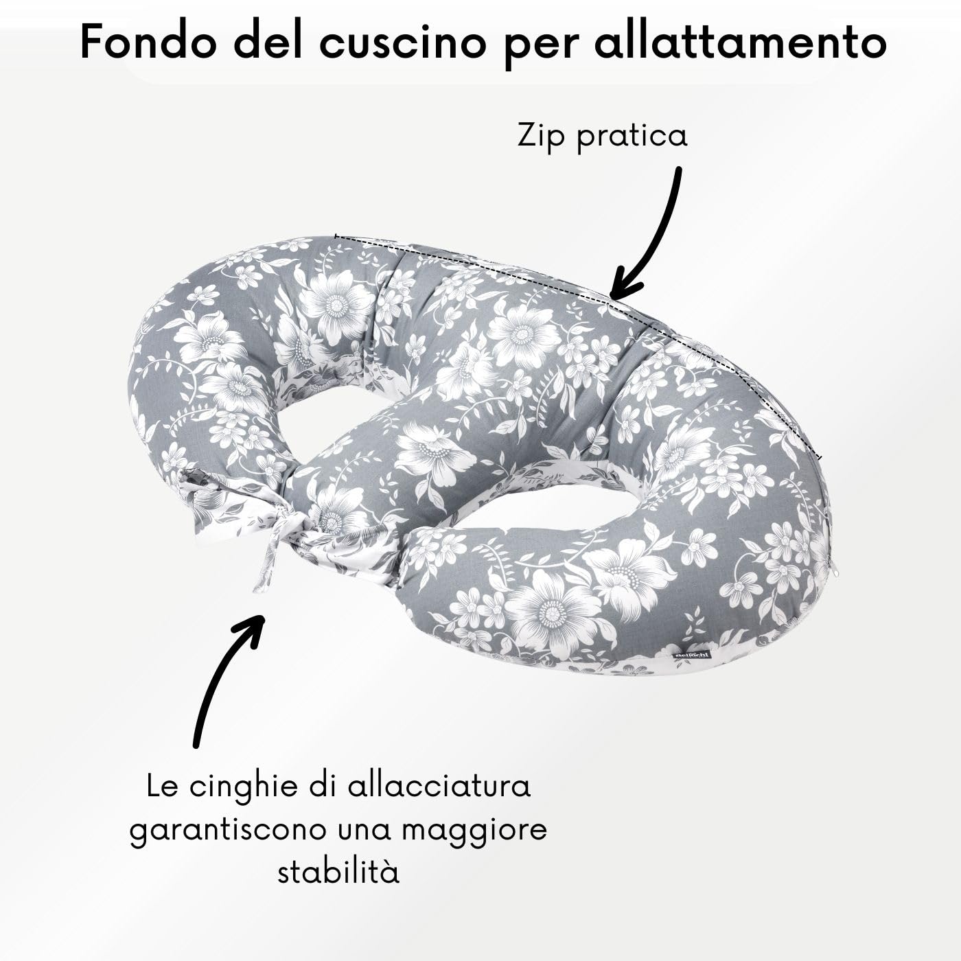 Bellochi Cuscino Allattamento Gemellare Cuscino da Allattamento con Fodera - Cuscino per Allattamento Multifunzionale di Cotone - Magnolia