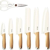 EnergizeYourCooking 13-Piece Kitchen Knife Set - Nonstick Ceramic Anti-Rust Blades, Ergonomic Handles & Blade Guards for Home, Camping, Holiday Gifts