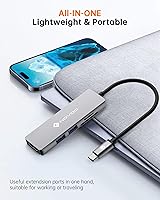 Vista 6 de NOVOO Hub USB C 5 en 1 con adaptador HDMI 4K, 2 puertos USB 3.0, 1 puerto de memoria SD, 1 lector de tarjetas microSD