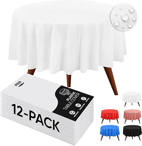 Miniatura 26 de Utopia Kitchen Paño de Mesa de Plástico Desechable (Paquete de 12 - 54 x 108 pulgadas) Blanco con Puntos Dorados Rectangular Paño de Mesa Puntos de