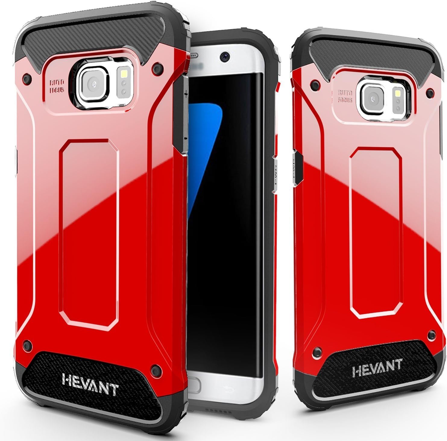 GHEVANT Galaxy S7 Edge Case,Shock Proof case for S7 Edge,New Soft TPU + Hard PC Case,Smooth Surface Case(Red)