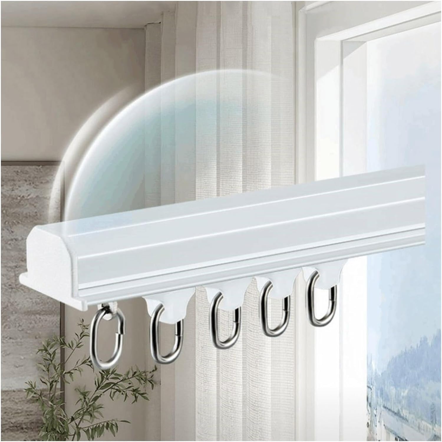 Rail de rideau robuste, rail de rideau encastré caché, rail de rideau coulissant, ensemble de rails de rideau en aluminium, for séparateur de pièce (Color : B, Size : 300cm/10ft/2 * 150cm)