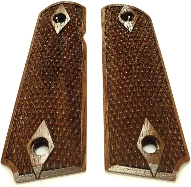 Walnut Double Diamond Checkered Grips Compatible/Replacement for Browning 1911-22 1911-380
