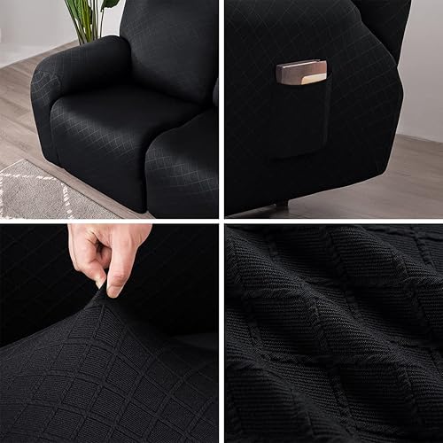 Miniatura 4 de vctops Fundas de sofá reclinable con diamantes de 10 piezas, fundas elásticas para sofá grande de 4 asientos, fundas reclinables y suaves para
