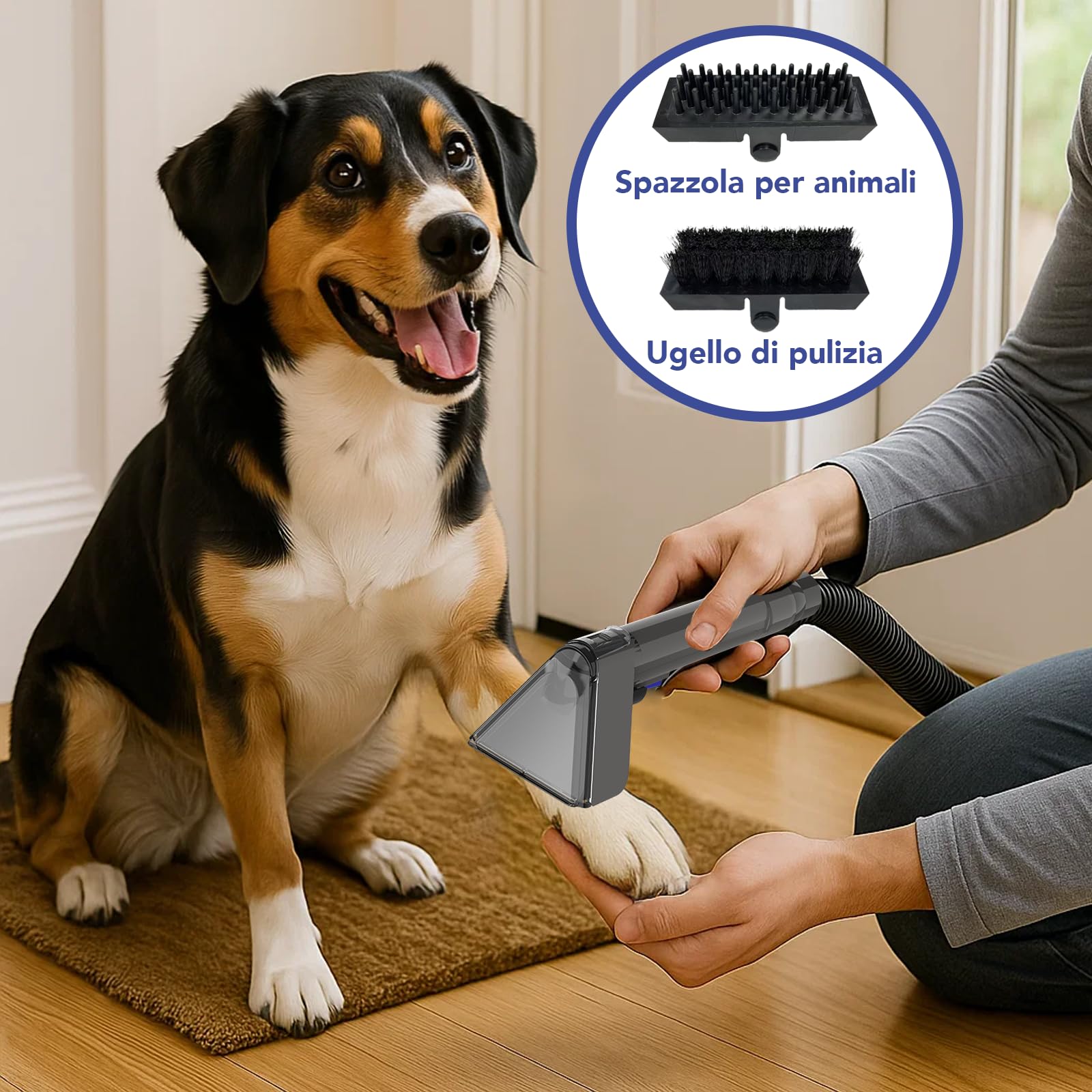 Akitas X7 600W Lavatappeti e Divani Lava e Asciuga, 14kPa Potente Aspirazione, Lava Tappezzeria per Auto, Moquette, Materassi, Serbatoio Doppio, Spazzola Autopulente