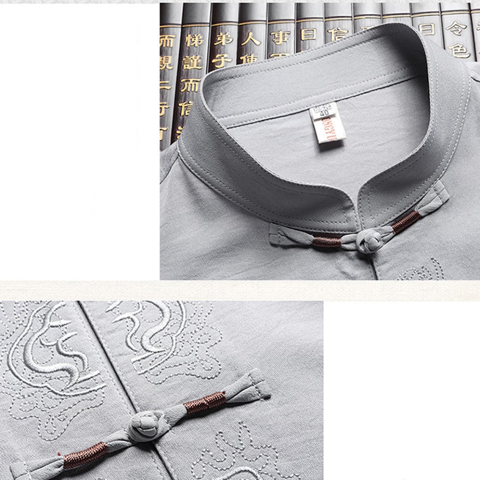 Traje De Espiga De Lino De Algodón para Hombres, Ropa De Arte Marcial De 2 Piezas, Pantalón Chino De Manga De Chino, Tai Chi Kung Fu Disfraz(Size:185,Color:d)