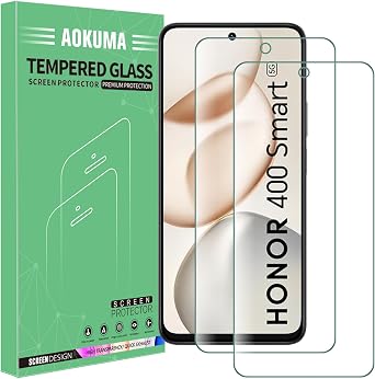AOKUMA Tempered Glass for Honor 400 Smart Screen Protector Not for Honor 400, [2 Pack] Premium Quality Guard Film, Case Friendly, Shatterproof, Shockproof, Scratchproof, Oilproof