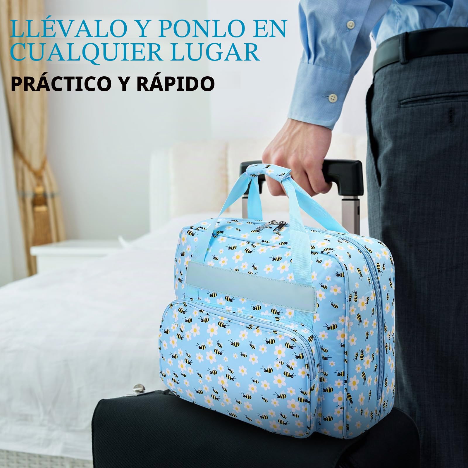 Bolsa de Transporte Universal para máquina de Coser, con Bolsa y asa, portátil para Colgar pequeñas máquinas de Coser, Abeja Azul, Fórmula