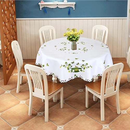 Miniatura 4 de Simhomsen Mantel bordado del día de San Patricio con trébol irlandés, decoraciones de trébol (redondo de 70 pulgadas)