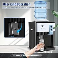 Vista 4 de Top Loading - Dispensador de enfriador de agua para encimera con agua caliente y fría, dispensador de enfriador de agua fría y caliente