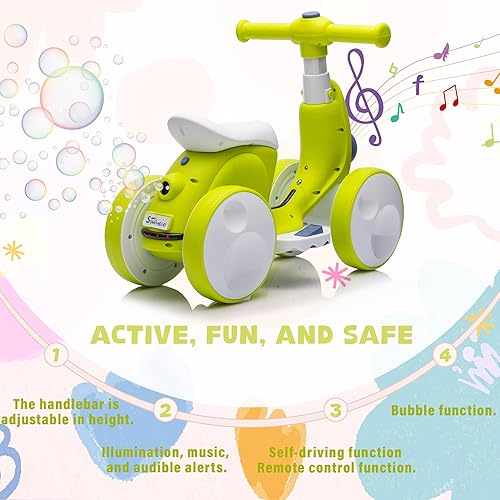 Miniatura 4 de Bicicleta de equilibrio eléctrica de 6V Wangwangwang para bebés de 1 año, niños y niñas de 12 a 48 meses, juguetes para andar de 4 ruedas, primera